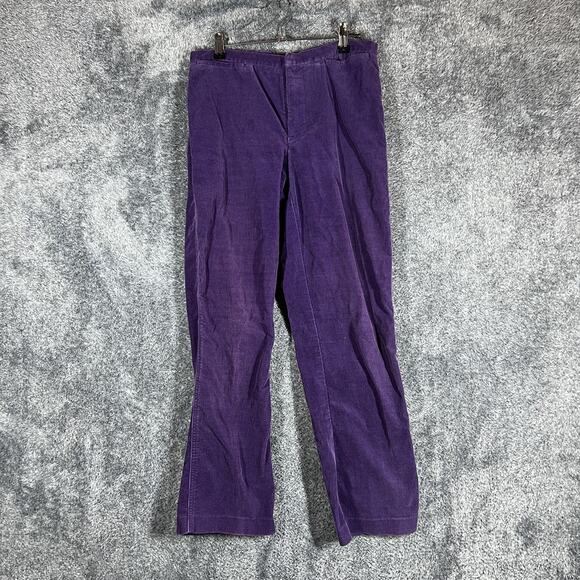 Ralph Lauren Sport Pants Womens 6 Purple Corduroy Straight Leg Stretch Hong Kong - Picture 1 of 9